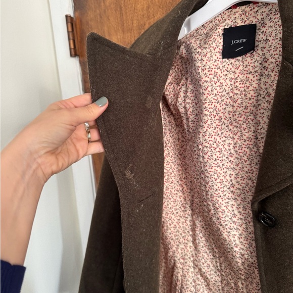J. Crew Women's Dark Green Wool Coat - Picture 5 of 6